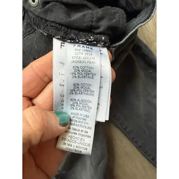 FRAME Le Skinny De Jeanne Crop jeans, women's size 30, black gray, stretch - Picture 5 of 7